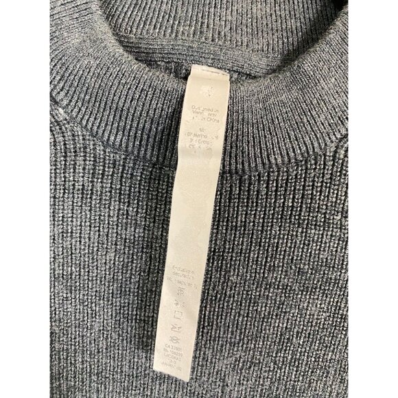 Lululemon Merino Wool Blend Crewneck Sweater size 4 Gray Ribbed Knit Pullover - Picture 3 of 16
